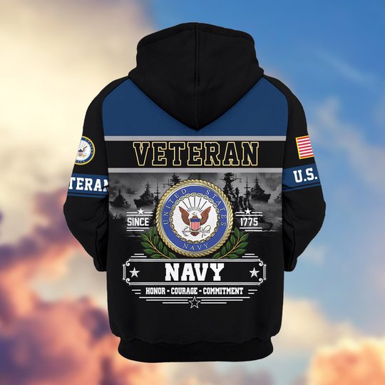 Premium US Veteran Zip Up Hoodie BTTN291021, Gifts For US Veterans, Gifts For Veterans Day.