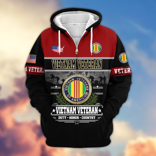 Premium US Veteran Zip Up Hoodie BTTN291021, Gifts For US Veterans, Gifts For Veterans Day.