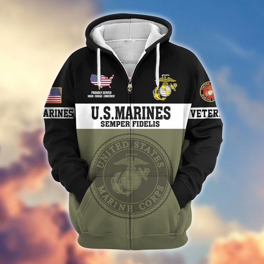 Premium US Veteran Zip Up Hoodie DPVC291001, Gifts For US Veterans, Gifts For Veterans Day.