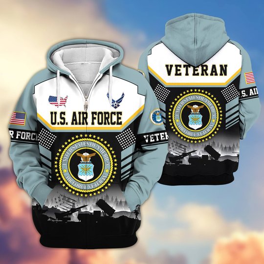 Premium US Veteran Zip Up Hoodie BTTN291022, Gifts For US Veterans, Gifts For Veterans Day.
