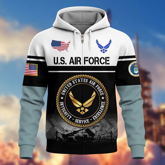 Premium US Woman Veteran Zip Up Hoodie DPVC301001, Gifts For US Woman Veterans, Gifts For Veterans Day.
