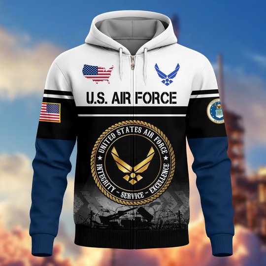 Premium US Woman Veteran Zip Up Hoodie DPVC301001, Gifts For US Woman Veterans, Gifts For Veterans Day.