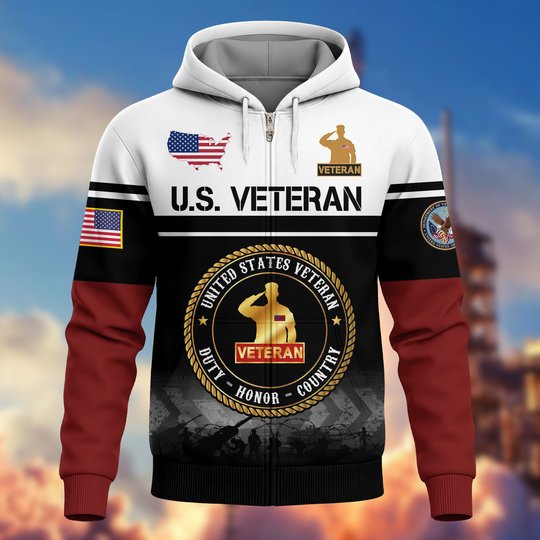 Premium US Woman Veteran Zip Up Hoodie DPVC301001, Gifts For US Woman Veterans, Gifts For Veterans Day.