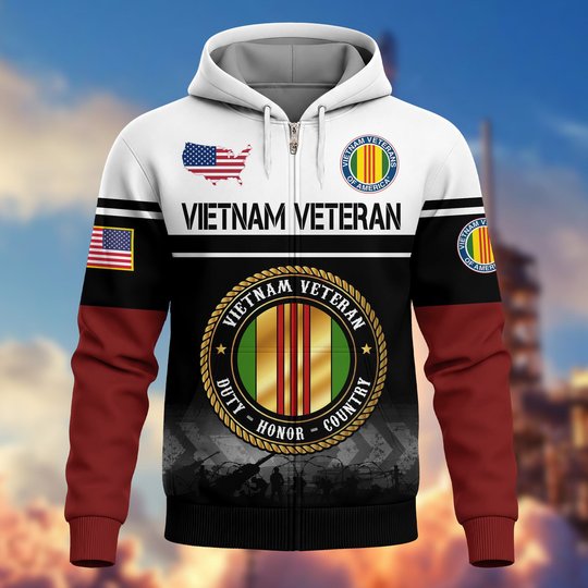 Premium US Woman Veteran Zip Up Hoodie DPVC301001, Gifts For US Woman Veterans, Gifts For Veterans Day.