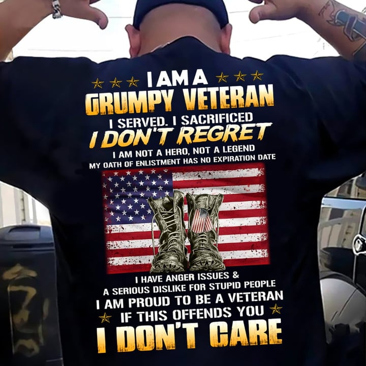 Unique I Am A Grumpy Veteran T-Shirt NVT201001