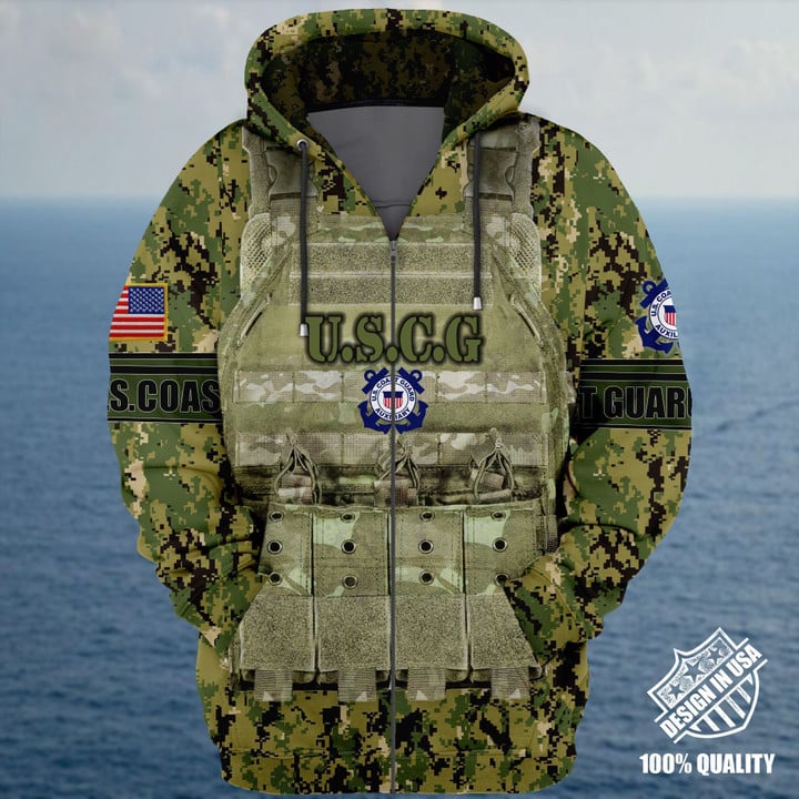 Premium Unique Veteran Zip Hoodie Ultra Soft and Warm NHT050501MT Coast Guard