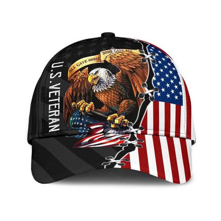 Premium US Veteran Cap 3D Flag USA Printed