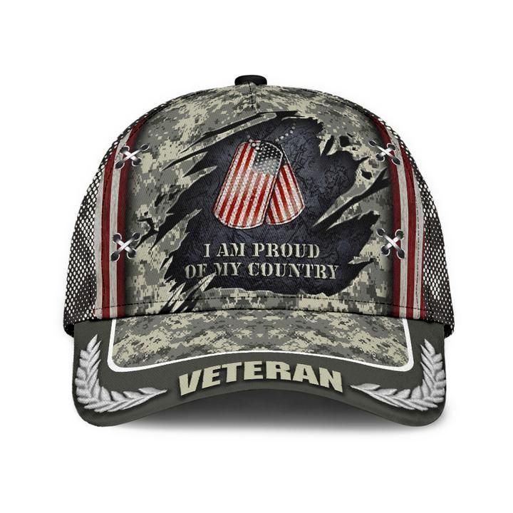 Premium I Am Pround Of My Country Veteran Cap 3D Camo