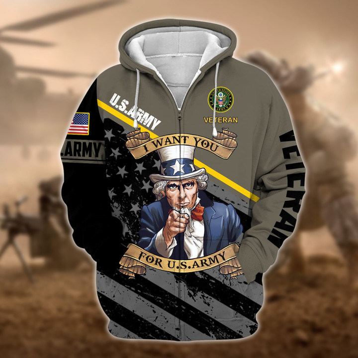 Premium Multiple US Military Services Veteran Zip Hoodie PVC271203