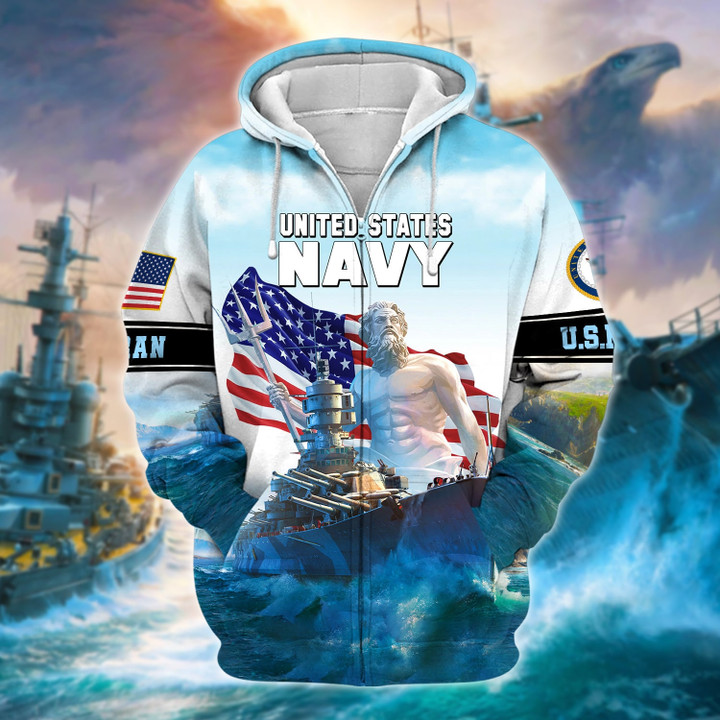 Premium U.S. Navy Veteran Zip Hoodie PVC180102