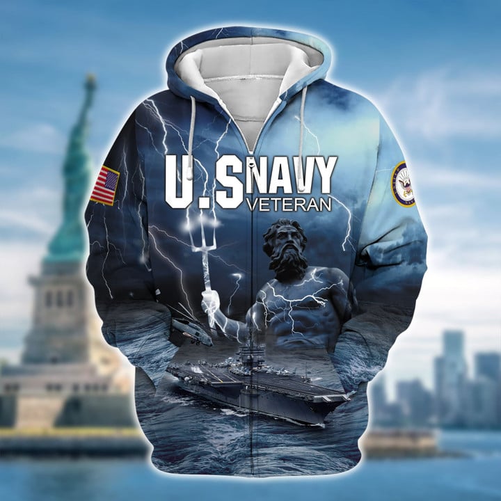Premium U.S. Navy Veteran Zip Hoodie PVC210201