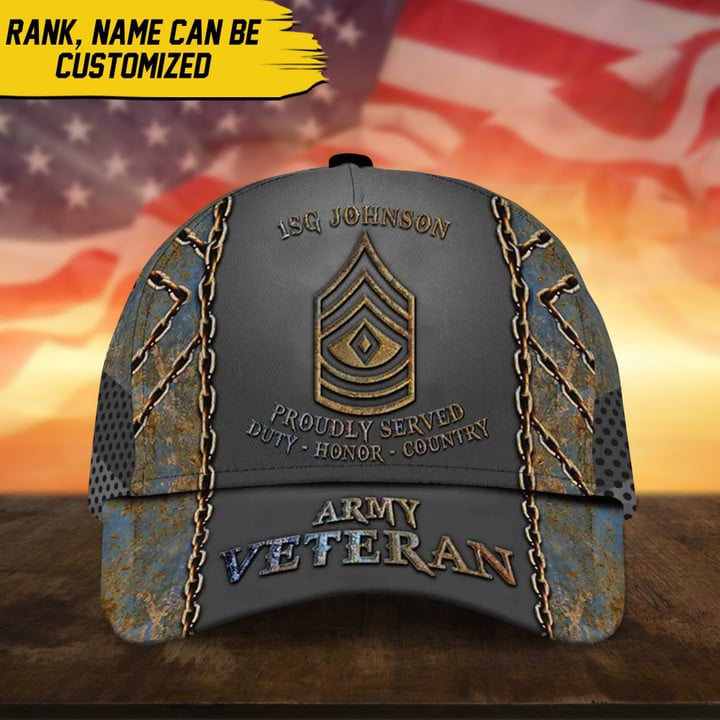 Unique Personalised U.S Veteran 3D Cap PVC110703