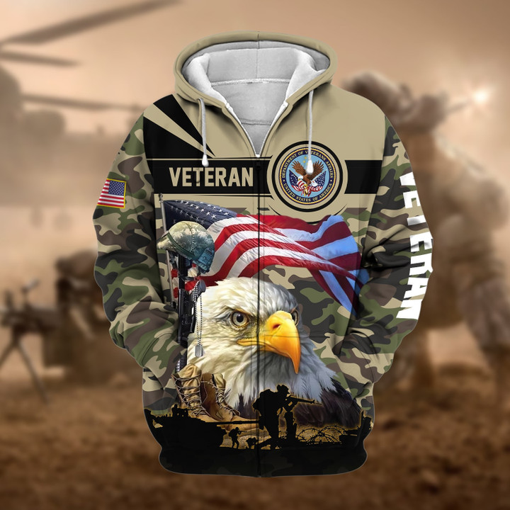Premium Honoring All Who Served US Veteran Zip Hoodie NPVC171005