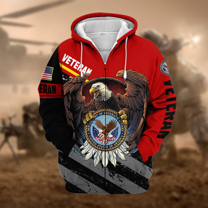 Premium Eagle US Veteran Zip Hoodie NPVC041103