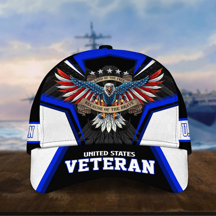 Premium Land Of The Free U.S. Veteran 3D Cap NPVC110701