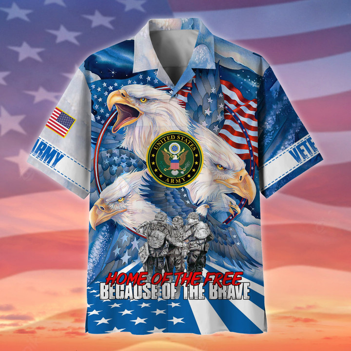 Premium Home Of The Free US Veteran Hawaii Shirt NPVC280401