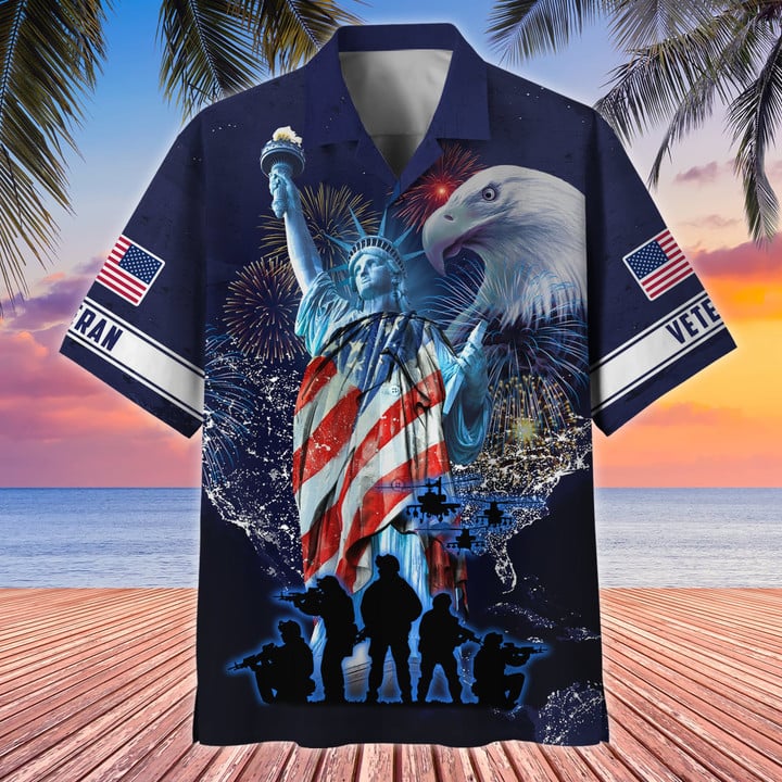 Premium American Pride 4th Of July US Veteran Hawaii Shirt NPVC220501