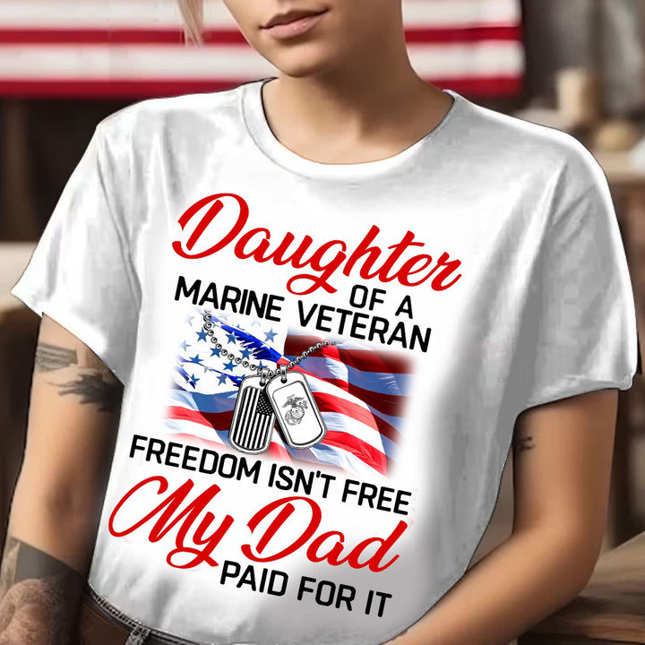 Premium Daughter Of Marine Veteran T-Shirt APV021110