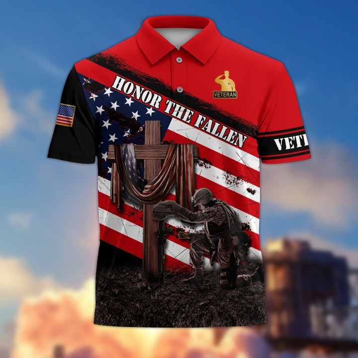 Premium Honor The Fallen US Veterans Polo Shirt NPVC160301