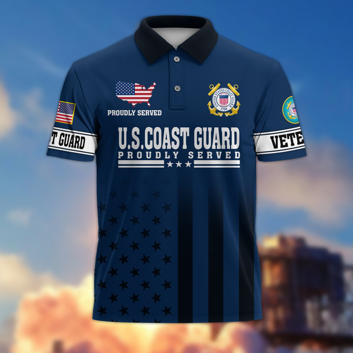 Premium USCG Polo Shirt VPVC206405, Gifts for Coast Guard Veteran, Gifts For Dad, Gifts On Father's Day, Independence Day, Veterans Day.