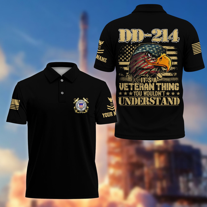 Premium USCG Custom Polo Shirt VPVC206605, Gifts for Coast Guard Veteran, Gifts For Dad, Gifts On Father's Day, Independence Day, Veterans Day.