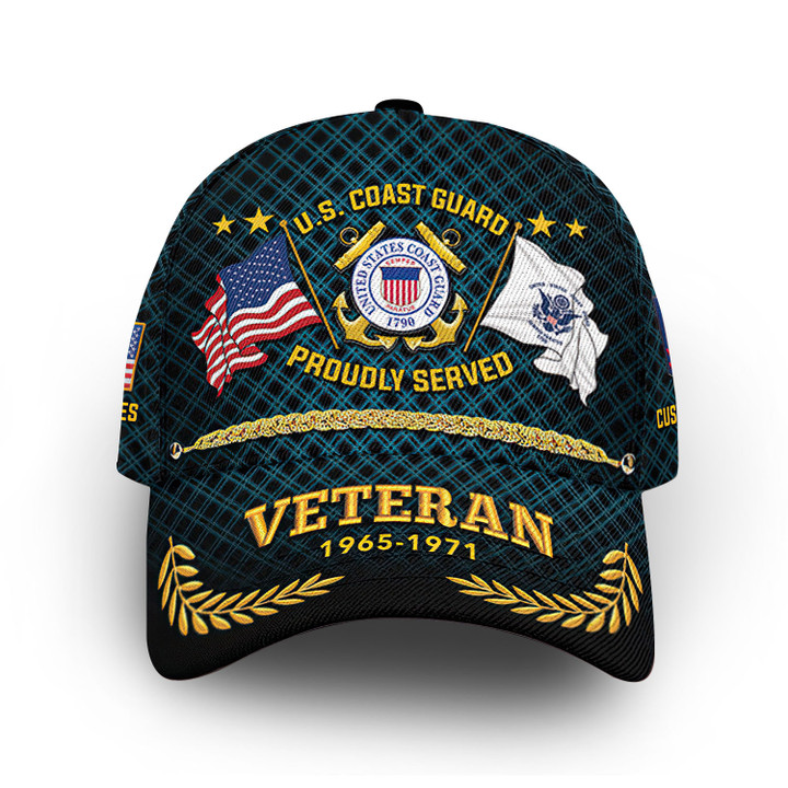 Premium Custom USCG Cap VPVC013105, Gifts For Coast Guard Veteran, Best Gifts On Father's Day, Armed Forces Day, Independence Day, Veterans Day.