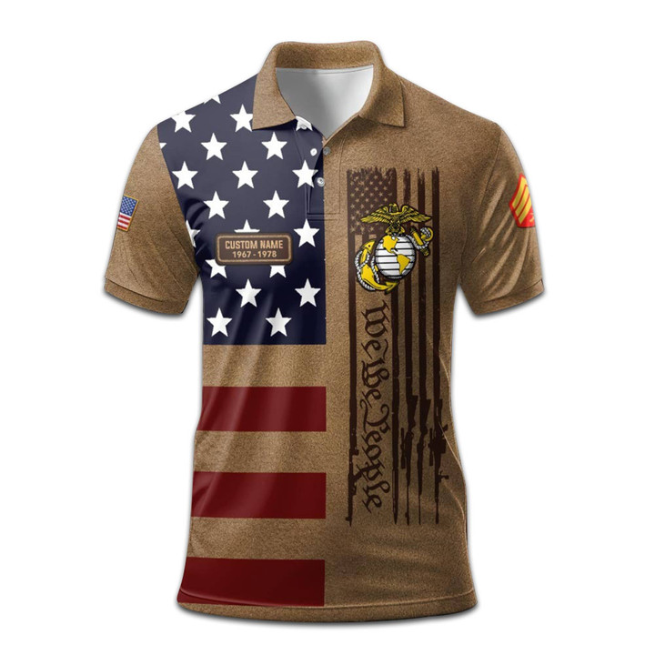 Premium Custom USMC Polo Shirt VPVC208303, Gifts For Marine Veteran, Best Gifts On Father's Day, Armed Forces Day, Independence Day, Veterans Day.