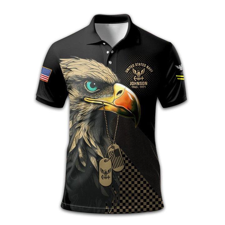 Premium US Navy Polo Shirt VPVC210002, Custom Name, Rank, Year, Gifts For Navy Veteran, Best Gifts On Father's Day, Armed Forces Day, Independence Day, Veterans Day.