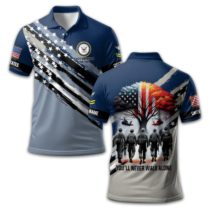 Premium Custom US Navy Polo Shirt VPVC211107, Gifts For Navy Veteran, Best Gifts On Father's Day, Armed Forces Day, Independence Day, Veterans Day.