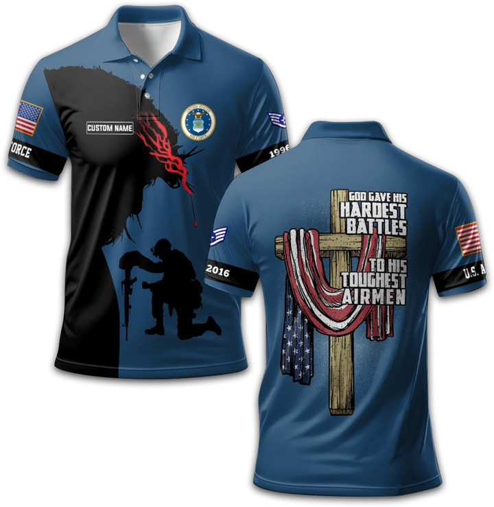 Premium Custom USAF Polo Shirt VPVC212204, Gifts For Air Force Veteran, Gifts For Dad, For Husband, Best Gifts On Father's Day, Armed Forces Day, Independence Day, Veterans Day.