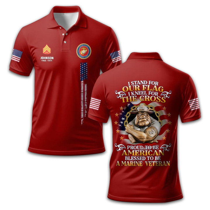 Premium Custom USMC Polo Shirt VPVC212408, Gifts For Marine Veteran, Gifts For Dad, For Husband, Best Gifts On Father's Day, Armed Forces Day, Independence Day, Veterans Day.