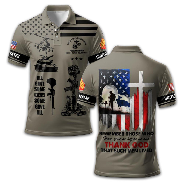 Premium Custom USMC Polo Shirt VPVC212508, Gifts For Marine Veteran, Best Gifts On Father's Day, Armed Forces Day, Independence Day, Veterans Day.