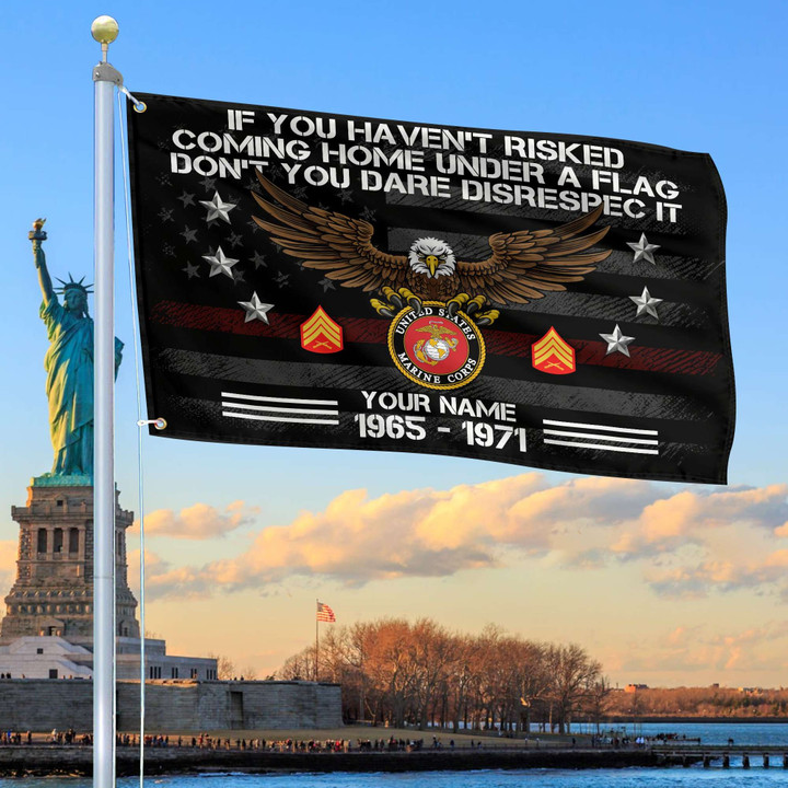Premium Custom USMC Grommet Flag, Gift For Marine Veteran VPVC104903, Gifts For Dad, For Husband, Best Gifts On Father's Day, Independence Day, Veterans Day.