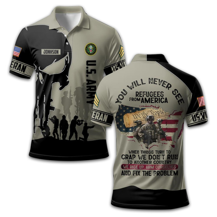 Unique Custom Name, Rank US Army Polo Shirt VPVC213806, Gifts For Army Veteran, Gifts For Dad, For Husband, Best Gifts On Father's Day, Independence Day, Veterans Day.
