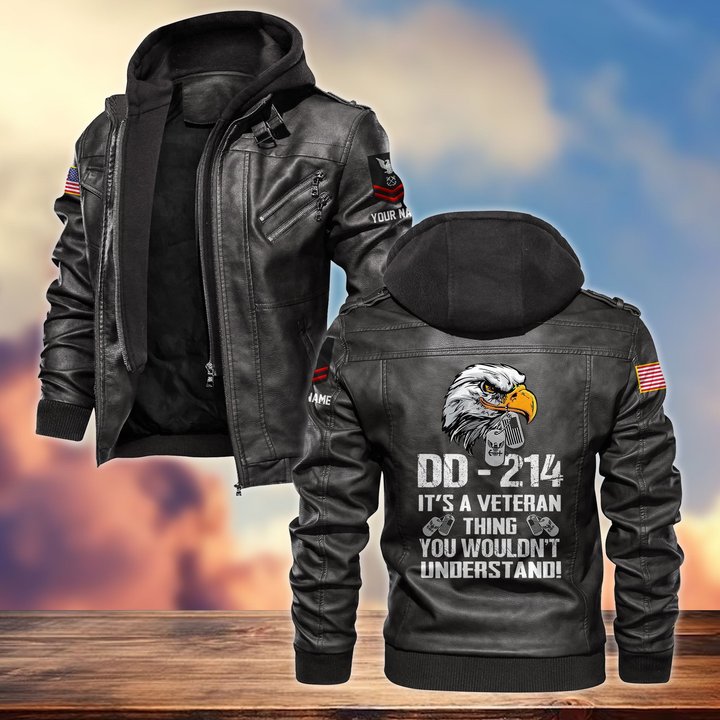 Premium Custom US Navy Veteran Leather Jacket VPVC701402, Gifts For Navy Veteran, Gifts On Father's Day, Armed Forces Day, Veterans Day.