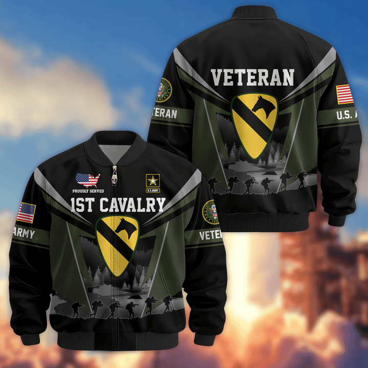 Premium Custom 1st Cavalry Division Bomber Jacket VPVC800261, Waterproof Windbreaker Coat, Army Veteran Gift, Veterans Day Gift.