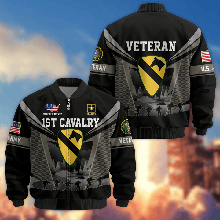 Premium Custom 1st Cavalry Division Bomber Jacket VPVC800262, Waterproof Windbreaker Coat, Army Veteran Gift, Veterans Day Gift.