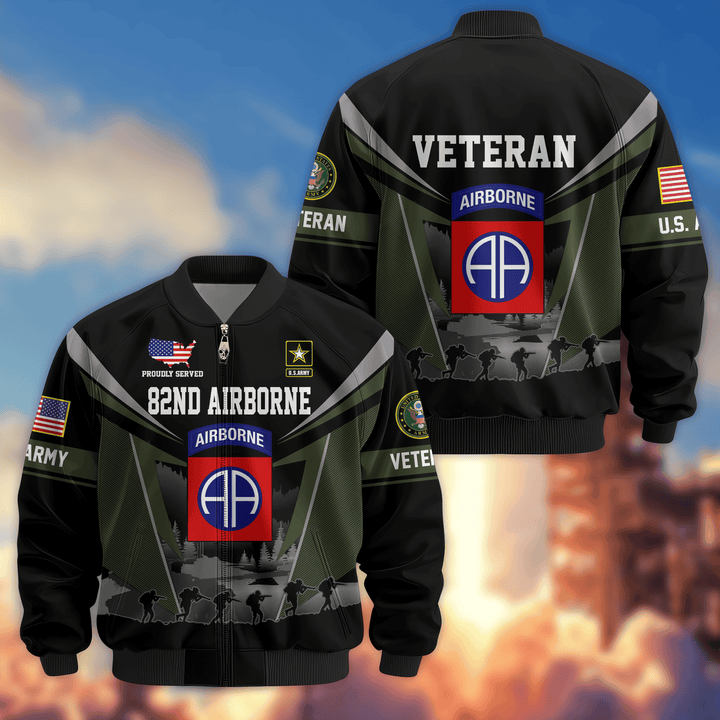 Premium Custom 82nd Airborne Bomber Jacket VPVC800263, Waterproof Windbreaker Coat, Army Veteran Gift, Veterans Day Gift.