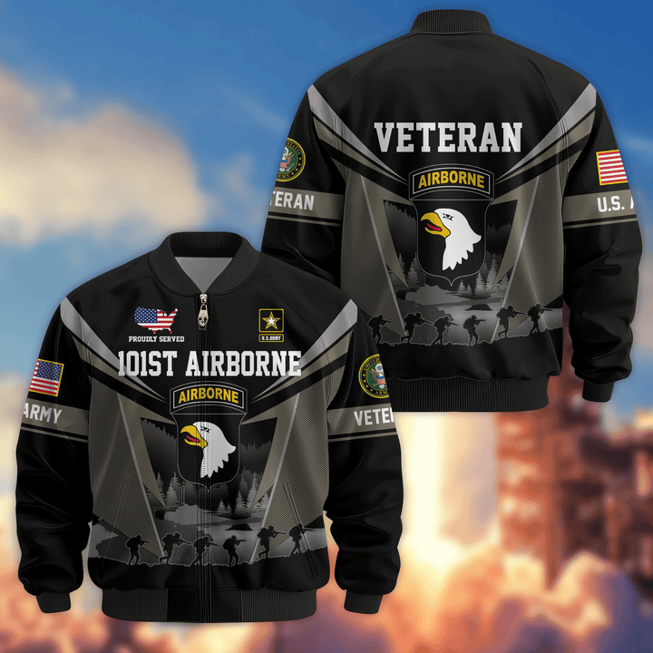 Premium Custom 101st Airborne Bomber Jacket VPVC800266, Waterproof Windbreaker Coat, Army Veteran Gift, Veterans Day Gift.