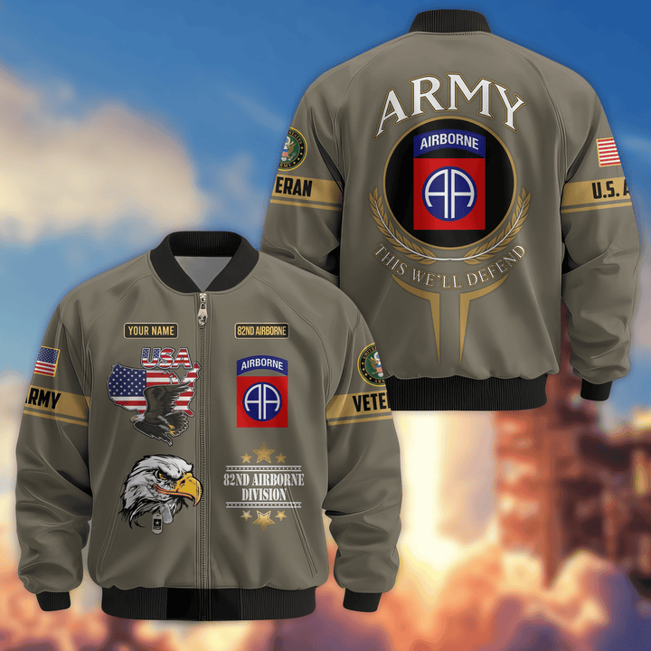 Premium Custom 82nd Airborne Bomber Jacket VPVC800274, Waterproof Windbreaker Coat, Army Veteran Gift, Veterans Day Gift.