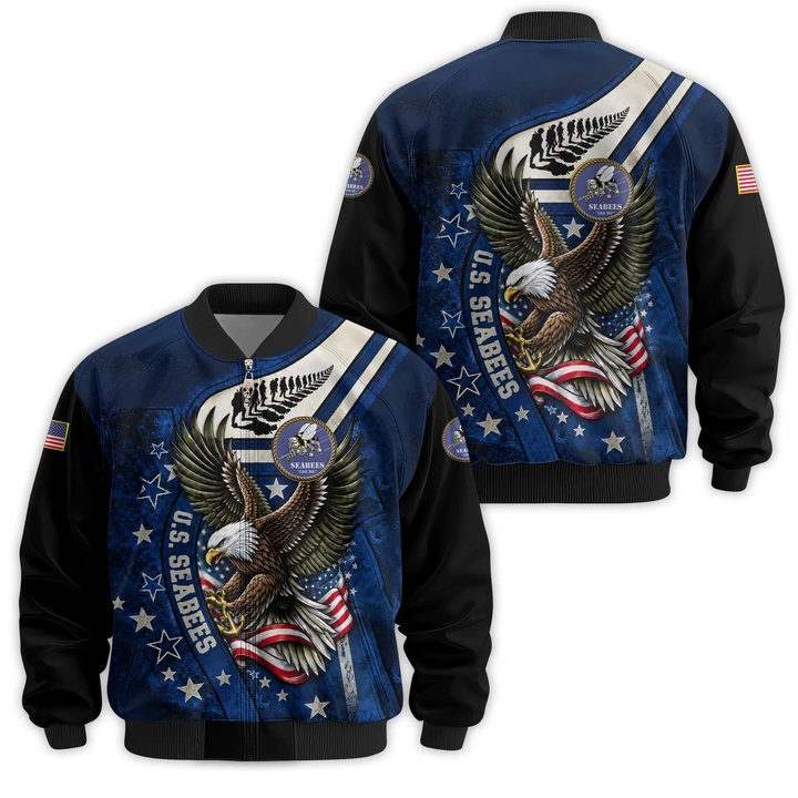 Premium Custom US Seabees Veteran Bomber Jacket VPVC811509, Waterproof Windbreaker Coat, Seabees Veteran Gift, Veterans Day Gift.