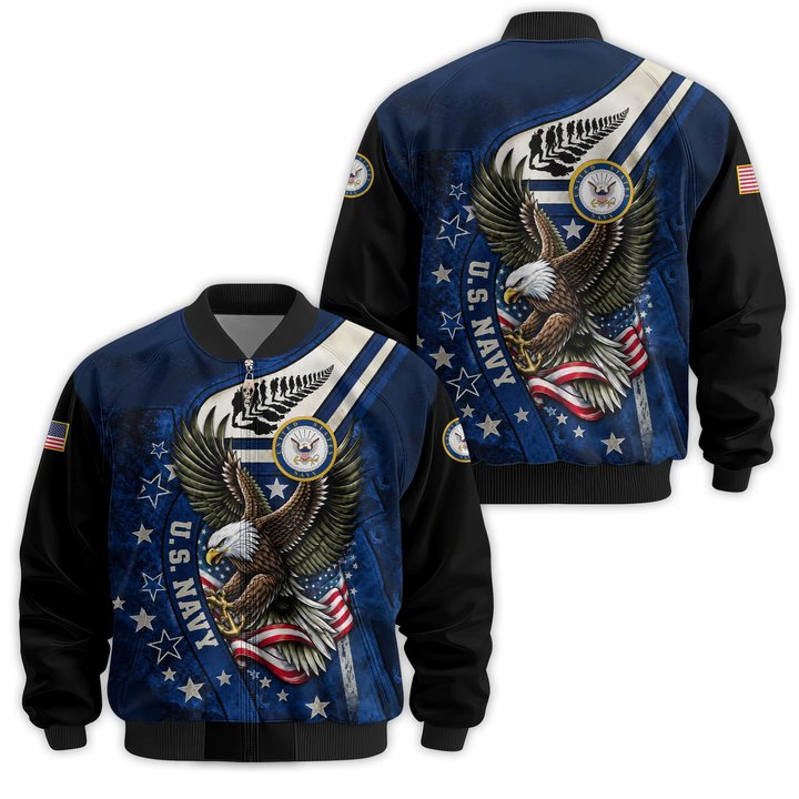 Premium Custom US Navy Veteran Bomber Jacket VPVC811502, Waterproof Windbreaker Coat, Navy Veteran Gift, Veterans Day Gift.
