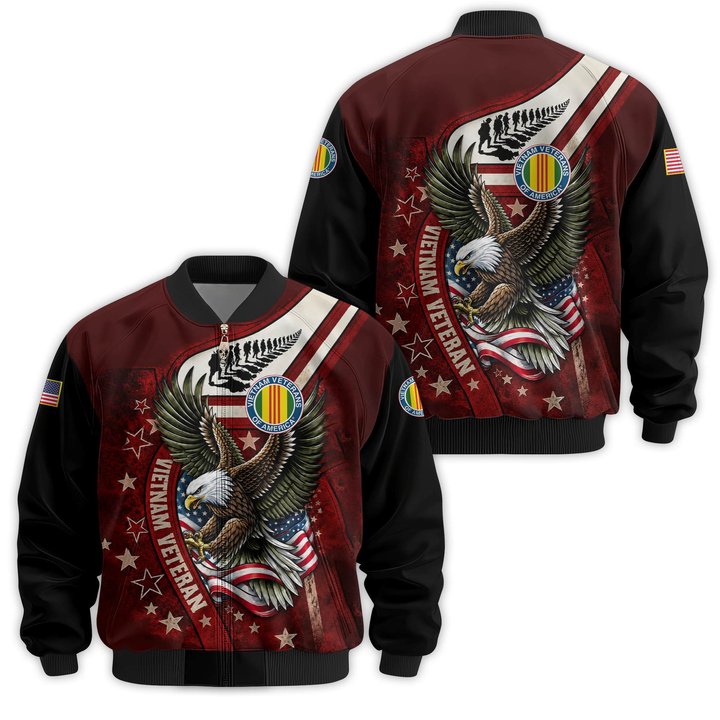 Premium Custom Vietnam Veteran Bomber Jacket VPVC811506, Waterproof Windbreaker Coat, Vietnam Veteran Gift, Veterans Day Gift.
