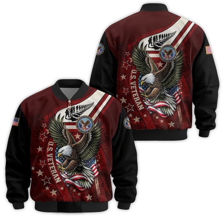Premium Custom US Veteran Bomber Jacket VPVC811507, Waterproof Windbreaker Coat, US Veteran Gift, Veterans Day Gift.