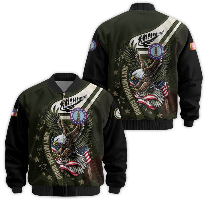 Premium Custom Army National Guard Veteran Bomber Jacket VPVC811508, Waterproof Windbreaker Coat, Army National Guard Veteran Gift, Veterans Day Gift.