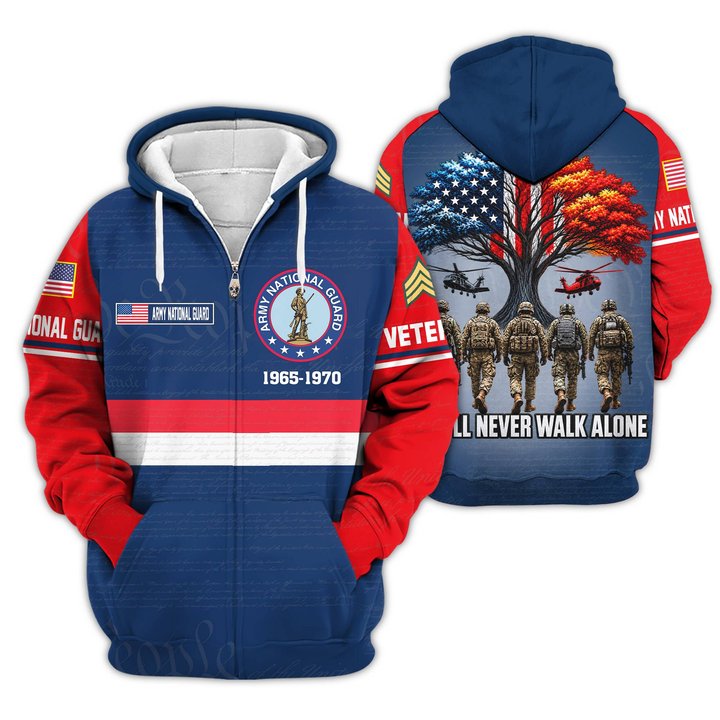 Premium Custom Army National Guard Zip Up Hoodie VPVC609538, Gifts For Army National Guard Veteran, Gifts For Veterans Day.