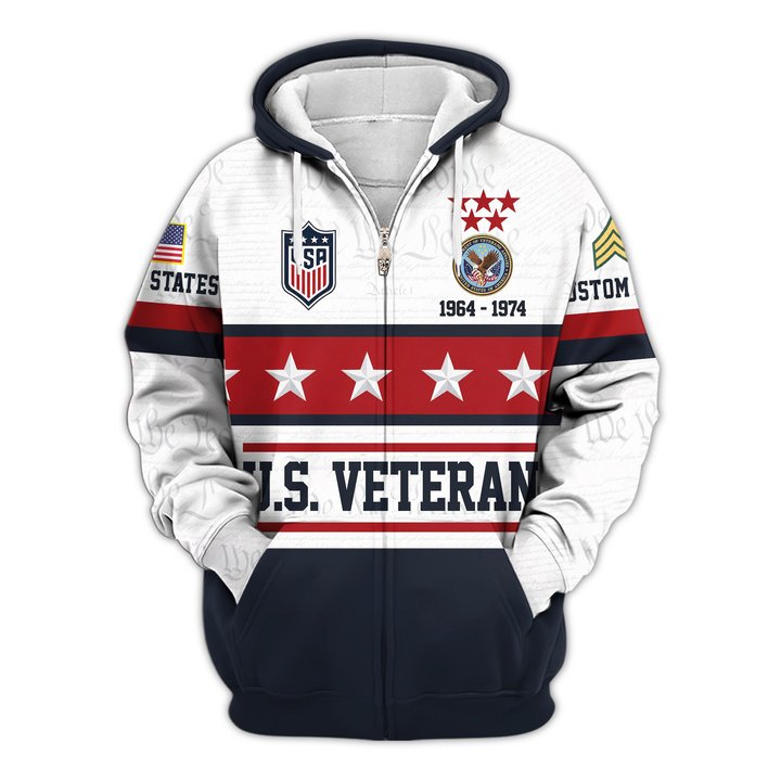 Premium Custom US Veteran Zip Up Hoodie VPVC609597, Gifts For US Veteran, Gifts For Veterans Day.