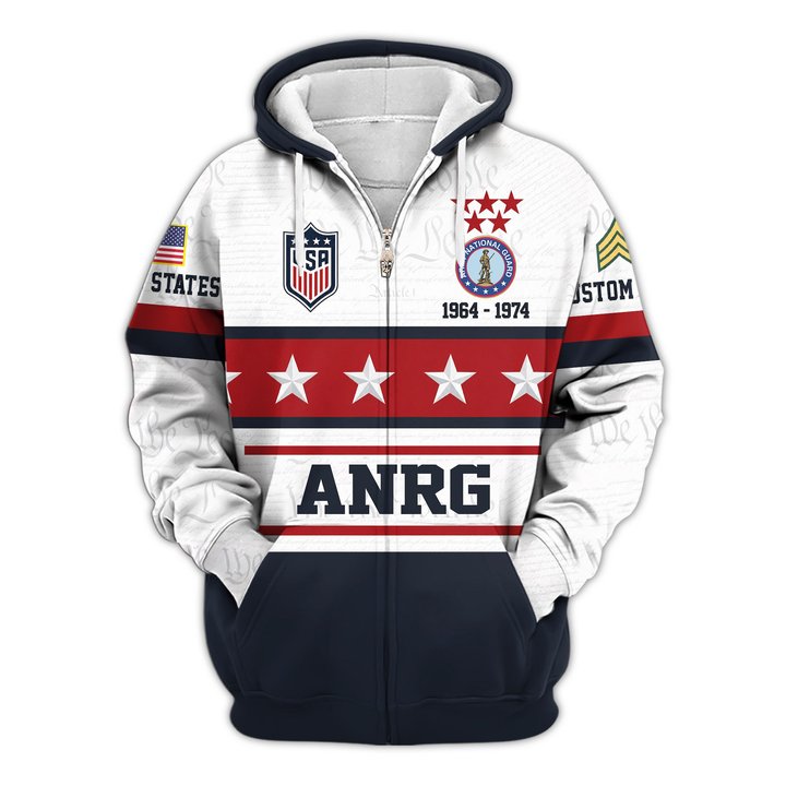 Premium Custom Army National Guard Zip Up Hoodie VPVC609598, Gifts For Army National Guard Veteran, Gifts For Veterans Day.