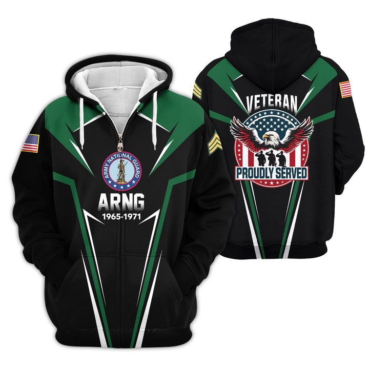 Premium Custom Army National Guard Zip Up Hoodie VPVC609608, Gifts For Army National Guard Veteran, Gifts For Veterans Day.
