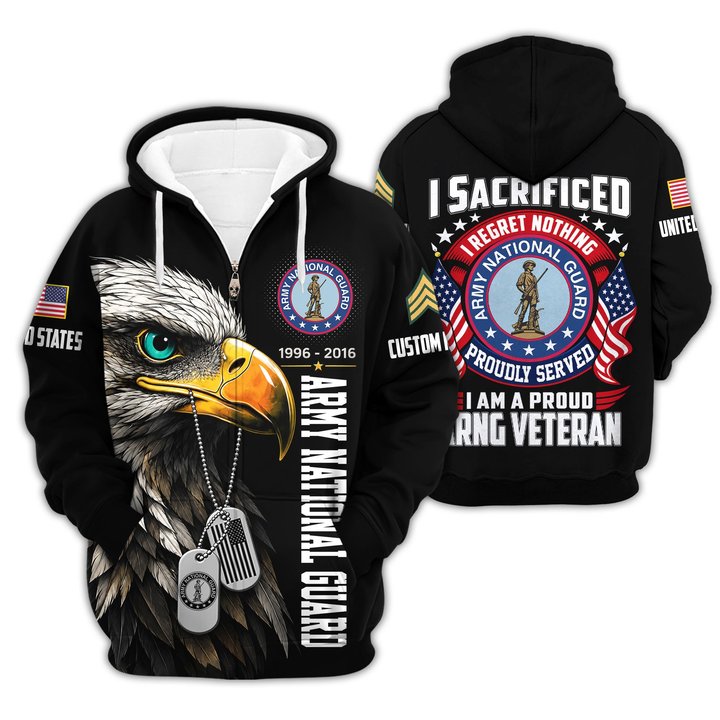 Premium Custom Army National Guard Zip Up Hoodie VPVC609638, Gifts For Army National Guard Veteran, Gifts For Veterans Day.